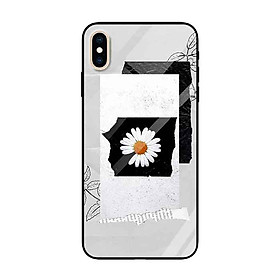 Ốp lưng kính cường lực cho iPhone X /Xs Nền Hoa Cúc Nền Giấy (3) - Hàng Chính Hãng