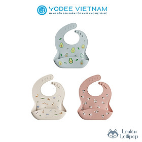 Loulou Lollipop Yếm ăn dặm silicone cao cấp có máng hứng chống thấm dễ vệ sinh cho bé