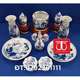 Mua BỘ BÁT HƯƠNG VẼ SEN (ĐK BÁT: 16 18 20) ĐẾ GỖ SƠN SON THẾP VÀNG