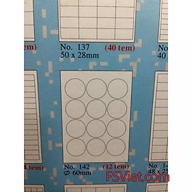 Mua Giấy decal in mã vạch A4 Tomy 142  12 tem tròn Ø 60mm