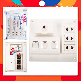 Bảng điện nổi 15a có 3 ổ cắm 3 công tắc lioa cb15a3c