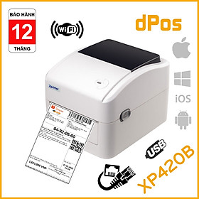 Mua Máy in dPos XP420B LAN in đơn hàng tem nhãn vận chuyển bằng điện thoại iphone Adroid máy tính Macbook Windown qua Wifi LAN