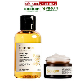 Combo Gel rửa mặt hoa hồng Cocoon 140ml + Thạch hoa hồng Cocoon 30ml khóa