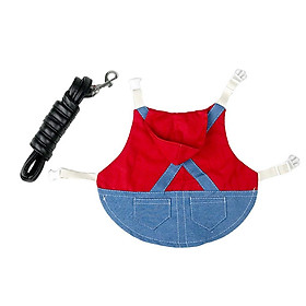 Rabbit Harness Adjustable Denim Jacket Coat for Small Animal - M