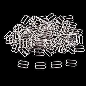 100x Bra Strap Adjuster Suspender Slider 8 Hook Buckles Bikini Fasteners 6mm