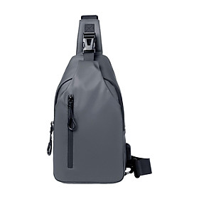 Small Men's  Chest Bag Shoulder Pack USB Charging Port New Blue-Polyester