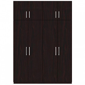 Tủ quần áo gỗ MDF Tundo 4 cánh 3 ngăn đứng màu nâu đậm 200 x 55  x 260cm
