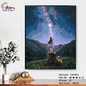 Mua Tranh sơn dầu số hoá tự tô màu Gam CN4454 40x50cm căng sẵn khung