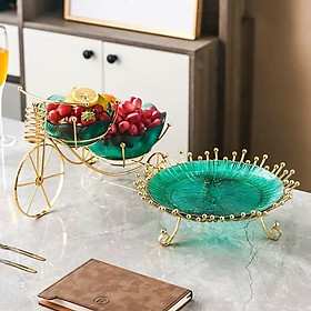 Mua KHAY ĐỰNG BÁNH KẸO  HOA QUẢ THUỶ TINH XANH KHUNG KIM LOẠI CAO CẤP