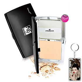 Phấn phủ dạng nén siêu mịn Aroma Two Way Cake Hàn Quốc 14g No.13 Da sáng tặng kem móc khoá