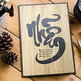 Tranh gỗ cắt khắc laser TBIG đẹp mộc mạc, cổ điển, vintage - Nội dung chữ Nhẫn