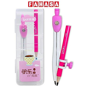 Bộ Compa Kèm Bút Chì Gỗ - ShiF 3130 - Màu Hồng
