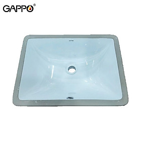 Mua CHẬU LAVABO ÂM BÀN NHẬP KHẨU NGA GAPPO GT411 MEN TUYẾT HÌNH CHỮ NHẬT - HÀNG CHÍNH HÃNG