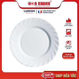 Mua Đĩa Thủy Tinh Luminarc Diwali Trianon Trắng 20cm kháng vỡ  cường lực - 1 đĩa - N3647