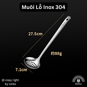 Mua Vá Múc Canh 7 cm Muỗng Inox 304 Dày Muôi Lỗ Tay Cầm Dài Thích Hợp Ăn Lẫu Soika SK-V01