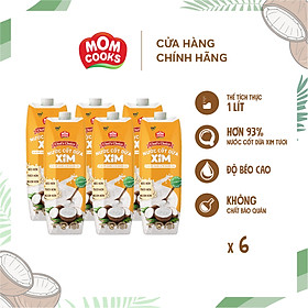 Combo 6 Hộp Nước Cốt Dừa XIM Chef s Choice - Mom Cooks 1000ml hộp