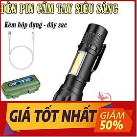 Mua Đèn pin siêu sáng mini bin sạc điện usb bóng led xpe cob có zoom chống nước cầm tay chuyên dụng