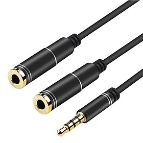 Cáp Chia 2 Cổng Audio 3.5mm 1 Đực Ra 2 Đầu Cái , Dây Chia Tai Nghe Hoặc Loa Từ 1 ra 2 chân cắm 3,5mm , Cáp Chia Jack 3,5mm Dương Ra 2 Đầu Âm , Cáp Chia Audio 3.5mm Ra 2 Cổng 3.5mm – Hàng Nhập Khẩu - Giao Màu Ngẫu Nhiên - LUCKY