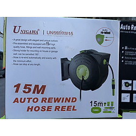 Mua Bộ vòi treo tường tưới cây  rửa sân  ban công thu dây tự động vào lô cuốn UNIGAWA dây dài 15mét kèm phụ kiện