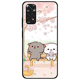 Ốp lưng dành cho Xiaomi Redmi Note 11 4G - Cặp Đôi Mèo Hái Hoa