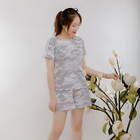 Bộ nữ rằn ri cộc tay NOS chất cotton, mềm mịn nhẹ bẫng hàng xuất lùi 1 size