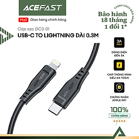 Cáp Acefast USB-C to Light.ning dài 0.3m - DC3-01 Hàng chính hãng Acefast