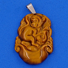 Mặt dây chuyền tuổi Thân đá mắt hổ 3.6cm - Mặt size nhỏ