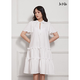 Đầm Babydoll Lụa Crep Nhún Bèo Tay Loe Maxivic, La Mộc - LM012206