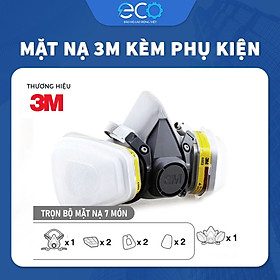Mua Bộ mặt nạ phòng độc 3M 6100/6200 với phin lọc 6003 kết hợp tấm lọc bụi 5N11 cùng nắp giữ 501 (7 món)