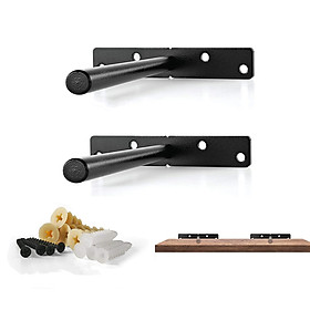 Bộ 2 chốt âm chữ T 15cm, pas âm đỡ kệ treo tường bằng thép đặc kèm phụ kiện vít tắc kê - Hàng chính hãng