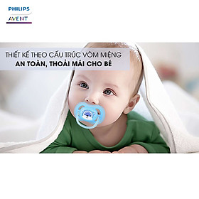 Ty giả Philips Avent ty ngậm giả Núm ti giả ngậm thông khí chỉnh nha Không chứ BPA an toàn cho bé hàng chính hãng Tặng móc khóa xinh xắn thương hiệu Bamboo Li