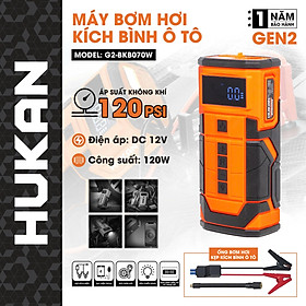 MÁY BƠM LỐP VÀ KÍCH NỔ Ô TÔ 120W G2-BKB070w HUKAN -HÀNG CHÍNH HÃNG