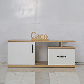 Mua BÀN TRÀ GỖ CÔNG NGHIỆP MDF CHÂN CAO MÀU VÀNG SỌC PHỐI TRẮNG