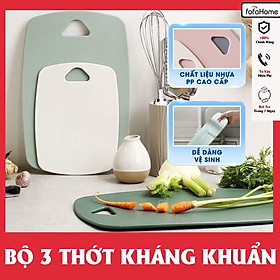 Set 3 Thớt Nhựa Luá Mạch Kháng Khuẩn Nhiều Màu Hàng Cao Cấp Giao Màu Ngẫu Nhiên