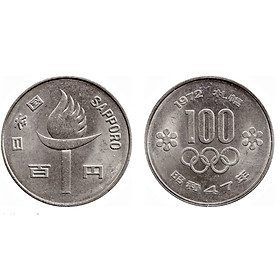 Mua Xu Nhật Bản 100 Yên kỷ niệm Thế vận hội mùa Đông 1972 tại Sapporo Nhật Bản  kèm hộp đựng sang trọng