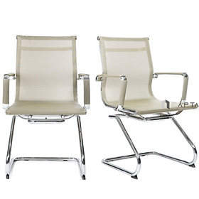 Ghế phòng họp chân quỳ full lưới nhập khẩu màu đen màu đồng chân thép cố định CV4227-M Nội thất Capta