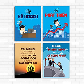 ComBO Tranh Cổ Động Văn Phòng, Vải Canvas Căng khung gỗ, nhiều size , nhiều Mẫu lựa chọn