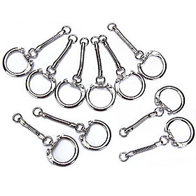 10pcs Silver Metal Key Chain SNAKE Chain Key Rings with Snap End Jump