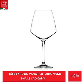 Hình ảnh Bộ 6 ly rượu vang pha lê Ý RCR Aria 790ml 