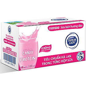 Thùng 48 Bịch Sữa Tiệt Trùng Dutch Lady Cô Gái Hà Lan Dâu (48X220ml)