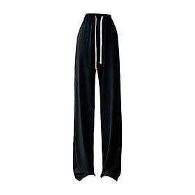 Womens Wide Leg Pants, Long Pants High Waist Pants All Match Girls Female Casual Lady Lounge Pants Loose Pants Straight Black Pants