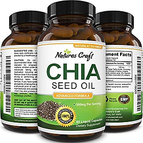 Pure Chia Seed Extract Capsules - Potent Supplement for Sleep Weight Loss Skin and Hair Health Suppress Appetite - Vitamins Omega 3 Fatty Acids Protein Soluble Fiber for Men and Women