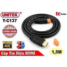 Cáp HDMI 1,5m - Chính Hãng Unitek Y-C137 - Hàng nhập khẩu