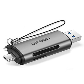 Đầu đọc thẻ nhớ SD/TF chuẩn USB Type C và USB 3.0 Ugreen 50706 chính hãng- hàng chính hãng