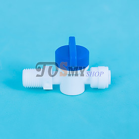 Van khóa ren ngoài 13 (1/4) ra dây 10mm (3/8) hoặc 6mm (1/4)- linh kiện máy lọc nước, phun sương, lắp dàn tưới cây, bể thủy sinh, cá cảnh, bán cạn (Hàng chính hãng)