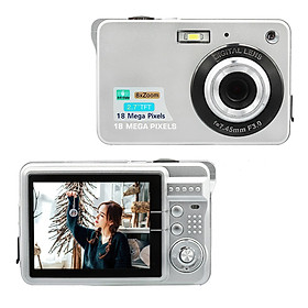 Máy quay video kỹ thuật số 720P Ảnh 18MP Zoom 8X chống rung Màn hình TFT lớn 2,7 inch Túi đựng pin USB dành cho trẻ em Thanh thiếu niên Màu sắc: Trắng