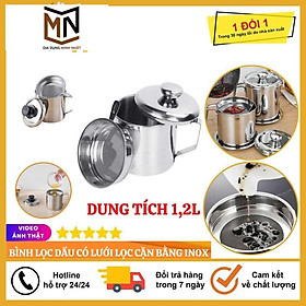 Mua Lọc Dầu Ăn  Ca Lọc Dầu Ăn 1.5L Inox 304 Lọc Bỏ Cặn Dầu Ăn Có Khay Lọc Hiệu Quả  Bình Đựng Dầu Thừa Tiện Dụng