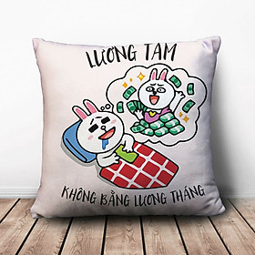 Gối Ôm Vuông Lương Tâm Không Bằng Lương Tháng GVFU248 (36 x 36 cm)