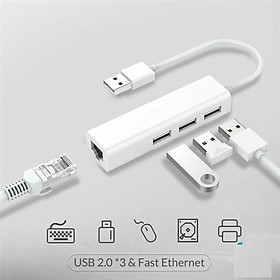 Bộ Chia HUB USB Chia 1 Ra 3 Cổng USB + 1 Cổng LAN 100Mbps