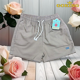 Quần short kaki nữ GOKING, lưng thun và dây rút co giãn thoải mái. Túi sâu rộng bỏ điện thoại